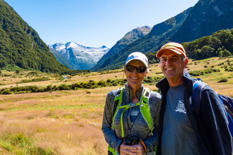 Happy couple exploring siberia valley